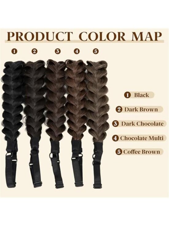 2PCs Women\'s Braided Headbands Hair Piece Synthetic Hair Hoops Head